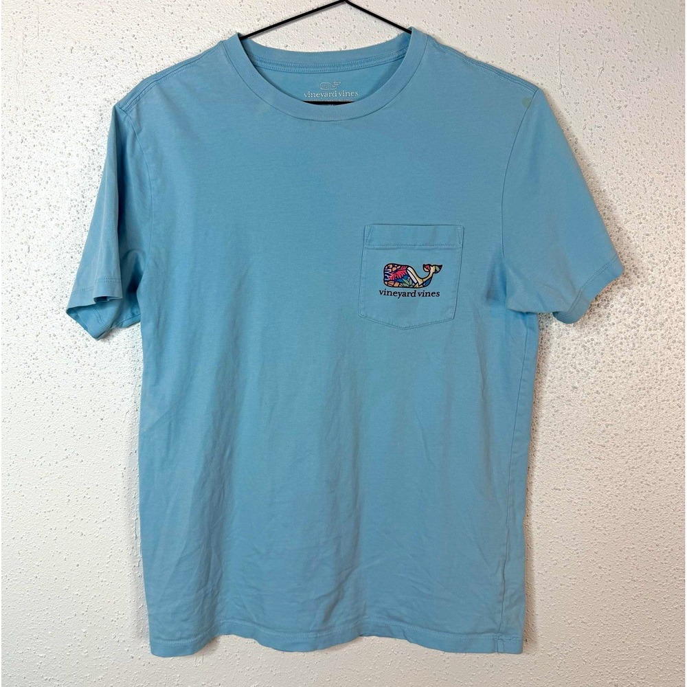 Vineyard Vines Men's Blue Whale Logo Pocket Graphic Cotton Knit T-Shirt XS